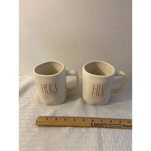 2 Rae Dunn coffee mugs His Hers Set Wedding Gift